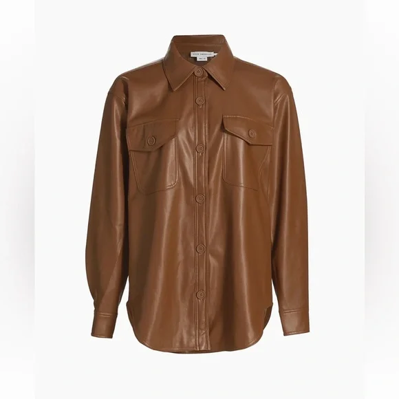 NWOT Good American Better Than Leather Shacket Size 1/2 (S/M) - Picture 8 of 9